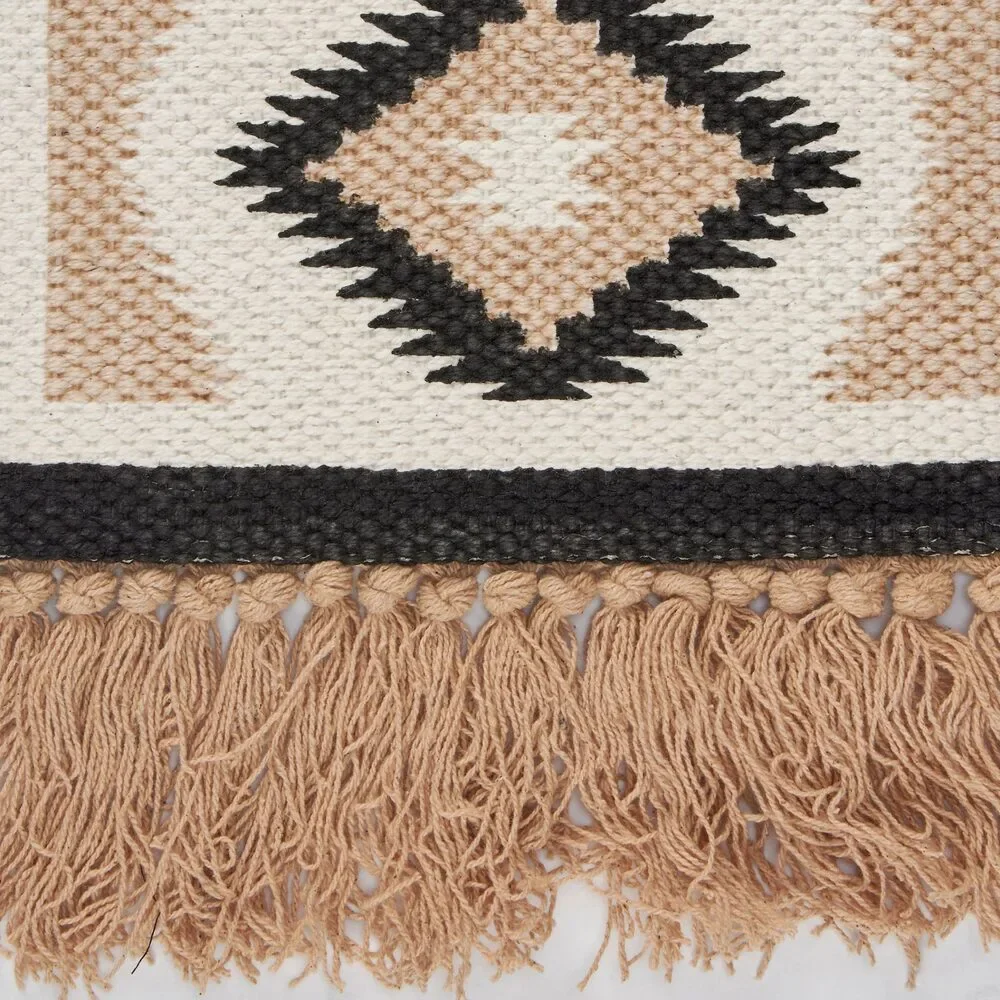 Diamond Western Cotton Wall Hanging with Jute Tassels | Rustic Boho Western Wal